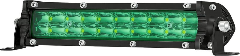 SAN YOUNG شريط إضاءة LED أخضر، شريط إضاءة بحري رفيع 7 إنش، أضواء ضباب وعكس 12V-60V 60W 6000lm، مقاوم للماء، شريط LED رفيع للغاية للقيادة على الطرق الوعرة، شاحنة، ATV، UTV، RV، جزازة، عربة جولف، قارب، صيد، صيد الأسماك - Image 2